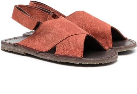 Pèpè crossover suede sandals Brown