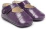 Pèpè cut-out leather crib shoes Purple - Thumbnail 1
