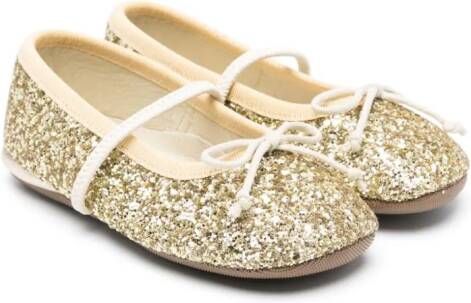 Pèpè Darlyn glitter ballerina shoes Gold