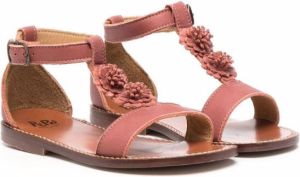 Pèpè floral-detail leather sandals Brown