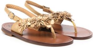 Pèpè floral-detail slingback sandals Gold