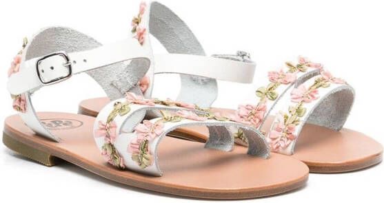 Pèpè floral embroidered sandals White