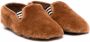 Pèpè fur-trimmed slip-on shoes Brown - Thumbnail 1