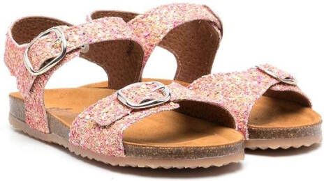 Pèpè glitter-detail buckled sandals Pink