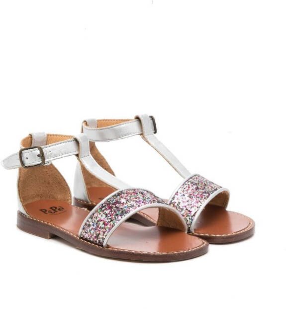 Pèpè glitter-detail open-toe sandals Metallic