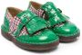 Pèpè herringbone-pattern Derby shoes Green - Thumbnail 1