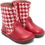 Pèpè herringbone-pattern leather boots Red - Thumbnail 1