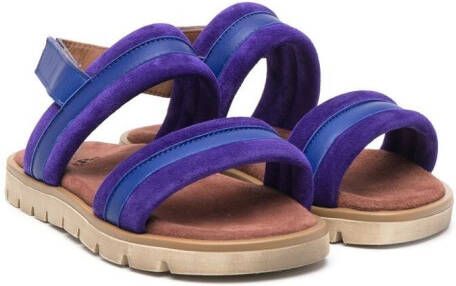 Pèpè Iris double-strap leather sandals Blue
