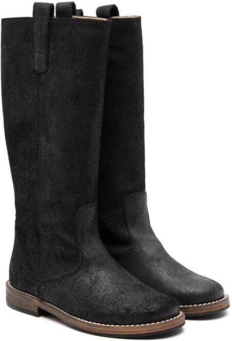 Pèpè knee-high suede boots Black