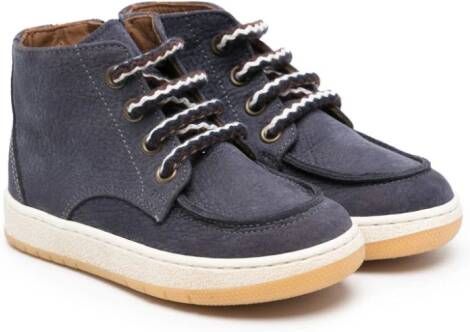 Pèpè lace-up leather ankle boots Blue