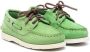 Pèpè lace-up leather deck shoes Green - Thumbnail 1