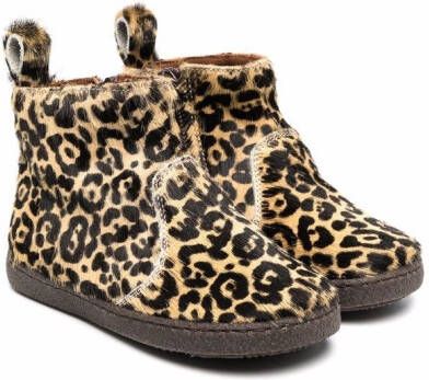 Pèpè leopard-print slip-on boots Neutrals