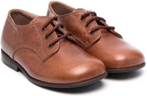 Pèpè pebbled-leather Derby shoes Brown
