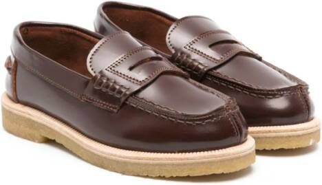 Pèpè penny-slot leather loafers Brown