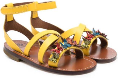 Pépé Kids butterfly appliqué sandals Yellow