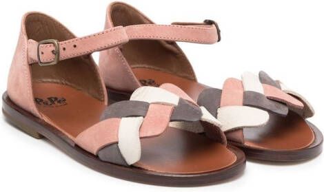 Pépé Kids Chloé braided sandals Pink