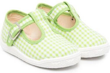 Pépé Kids Vichy touch strap shoes Green