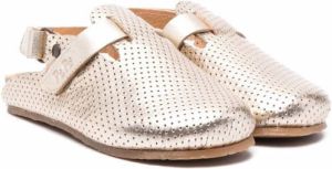Pèpè perforated slingback leather shoes Gold