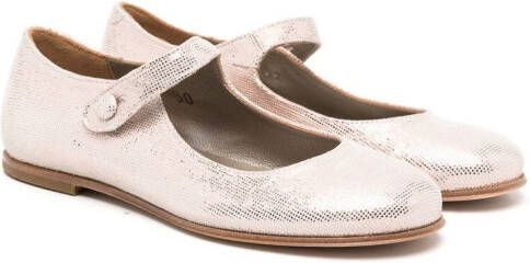 Pèpè shimmer-finish ballerina shoes Pink