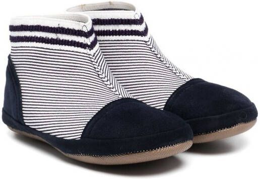 Pèpè striped fabric ankle boots Blue
