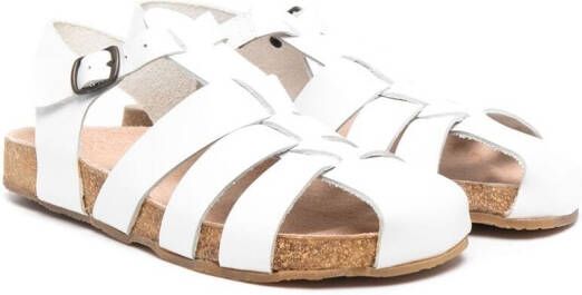 Pèpè TEEN buckle-fastening leather sandals White