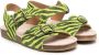 Pèpè tiger-print buckle sandals Green - Thumbnail 1