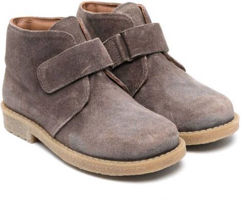 Pèpè touch-strap suede ankle boots Grey