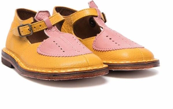 Pèpè two-tone buckle shoes Yellow