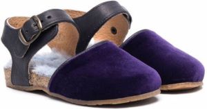 Pèpè velvet-effect closed-toe sandals Purple