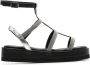 Peserico bead-detailed leather sandals Black - Thumbnail 1
