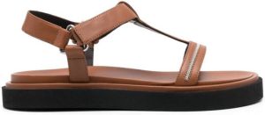 Peserico embellished-strap leather sandals Brown
