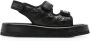 Peserico embossed-logo quilted leather sandals Black - Thumbnail 1