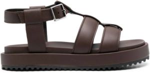 Peserico Gladiator flatform sandals Brown