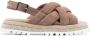 Peserico interwoven-straps suede sandals Brown - Thumbnail 1