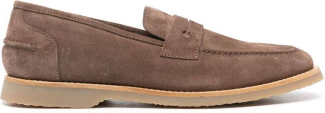 Peserico penny-slot suede loafers Brown