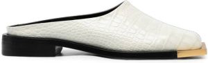 Peter Do crocodile-embossed leather mules White