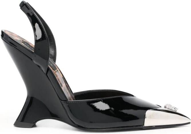 Philipp Plein 105mm patent-leather sandals Black