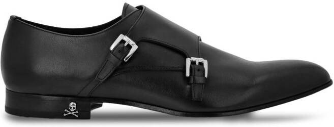 Philipp Plein almond-toe leather derby shoes Black