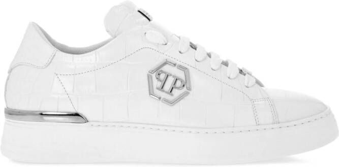 Philipp Plein crocodile-effect lace-up sneakers White