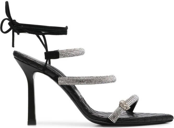 Philipp Plein crystal-embellished 105mm strappy sandals Black