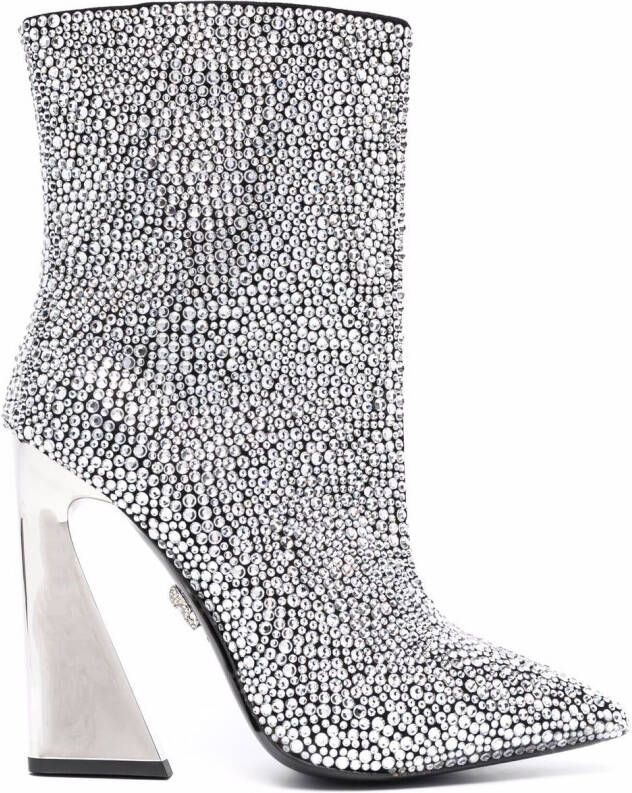 Philipp Plein crystal-embellished ankle boots Silver