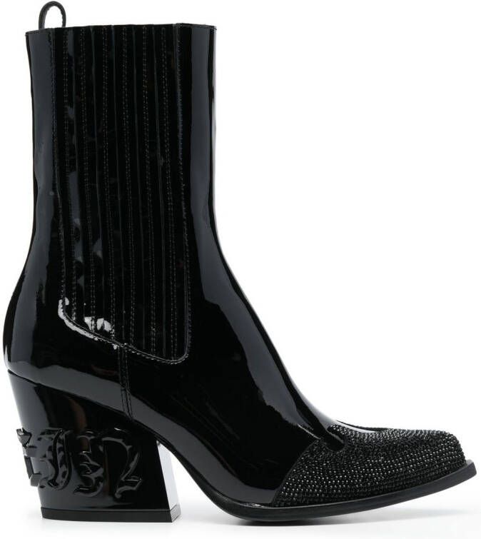 Philipp Plein crystal-embellished boots Black