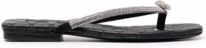 Philipp Plein crystal skull flip flops Black
