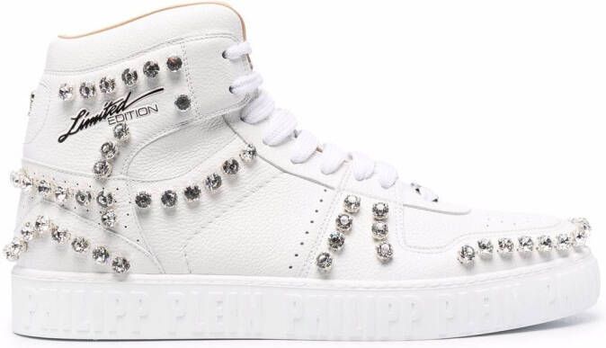 Philipp Plein crystal-studded high-top sneakers White