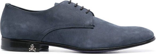 Philipp Plein Derby suede Oxford shoes Blue