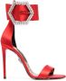 Philipp Plein embellished-buckle satin sandals Red - Thumbnail 1