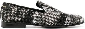 Philipp Plein embellished camouflage moccasin loafers Black