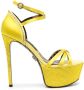 Philipp Plein embellished satin platform sandals Yellow - Thumbnail 1