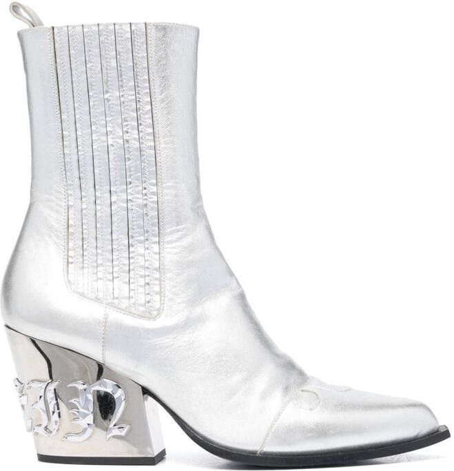 Philipp Plein Gothic 85mm mid-calf boots Silver