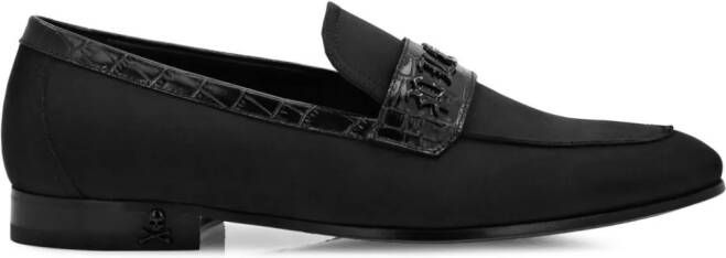Philipp Plein Gothic logo-lettering loafers Black
